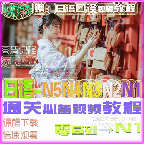 新版日語(yǔ)視頻課程N(yùn)IN2N3N4N5能力備考2020